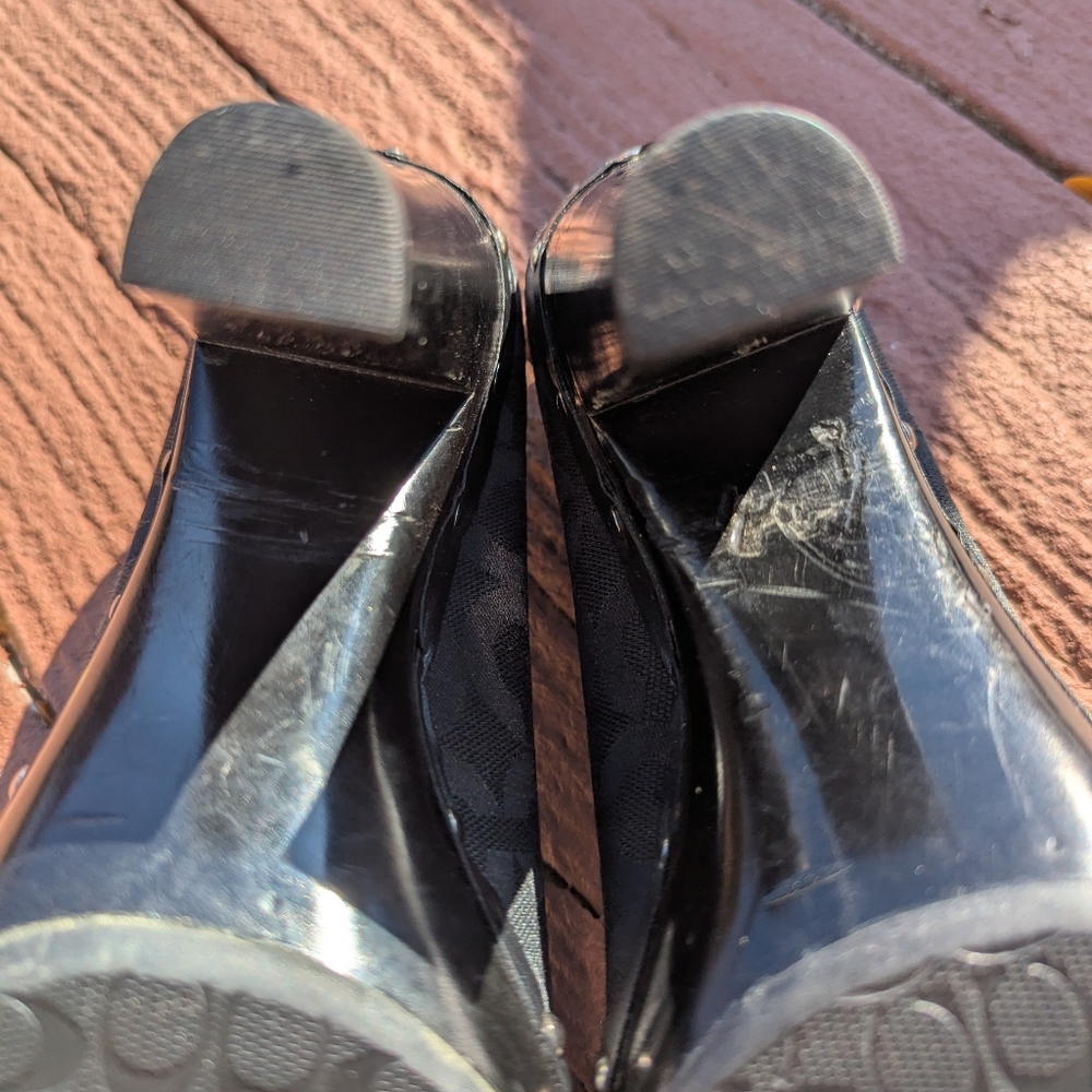 Coach Legant Black Patterned Platform Women's Hee… - image 7